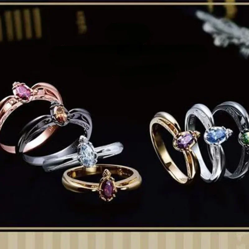 Twisted Wonderland Women Ring Anime Ladies Rings Simple Fashion Jewellery Wedding Couples Open Trendy Silver Color Metal Anillos