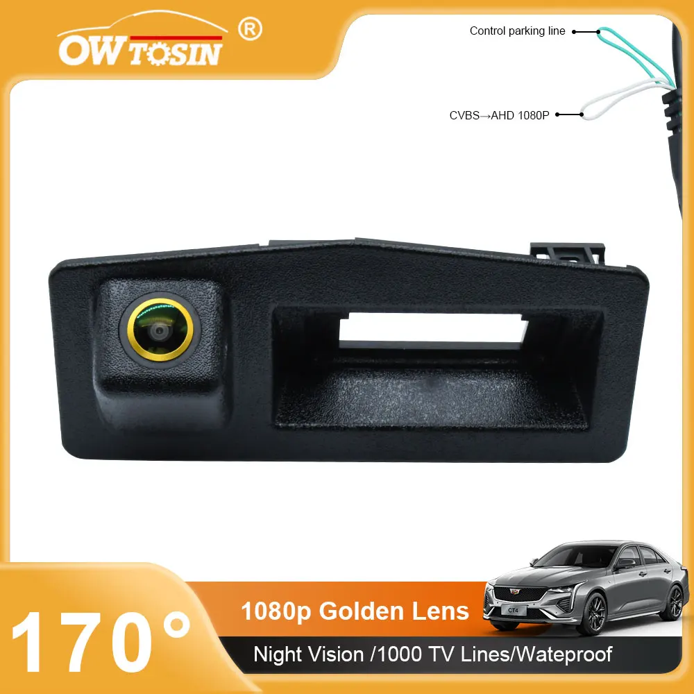 

AHD 1080P 170° Golden Lens Trunk Handle Vehicle Rear View Car Camera For Cadillac XTS ATS 2014 2015 2016 2017 Android Monitor