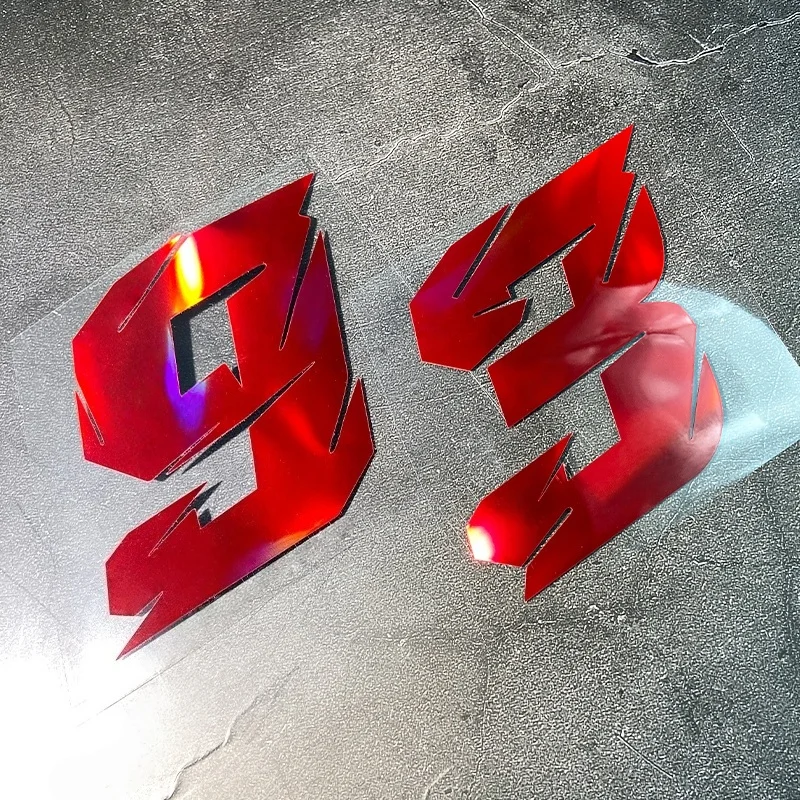 1PC 0to9 Red Laser Number Motorcycle Stickers Waterproof for DIY Motorbike Fuel Tank Front Fairing Helemt Fender Vinyl Decals image 4