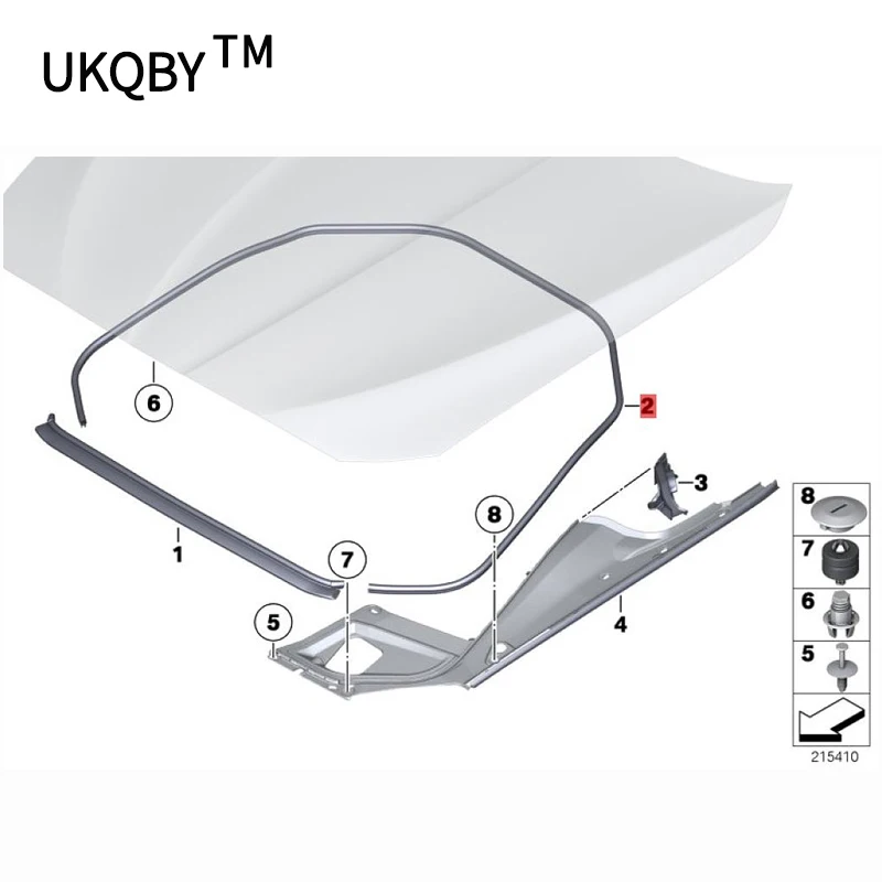 Car Sealant of engine front cover M5 520LI 523LI 525 530LI 528L 535 F10 F18 bmw5 Series Front cover seal of engine Rubber strip