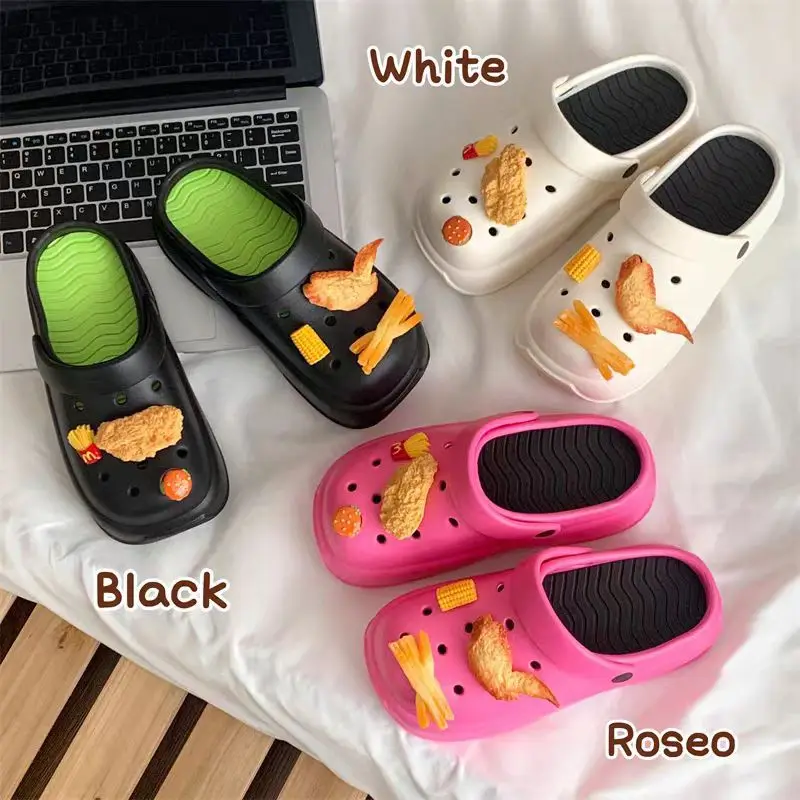 

Cute Cartoon Slides for Women & Men Thick Sole Pillow Slippers Garden Clogs Summer Beach Sandals New Platform EVA Cloud Sandals