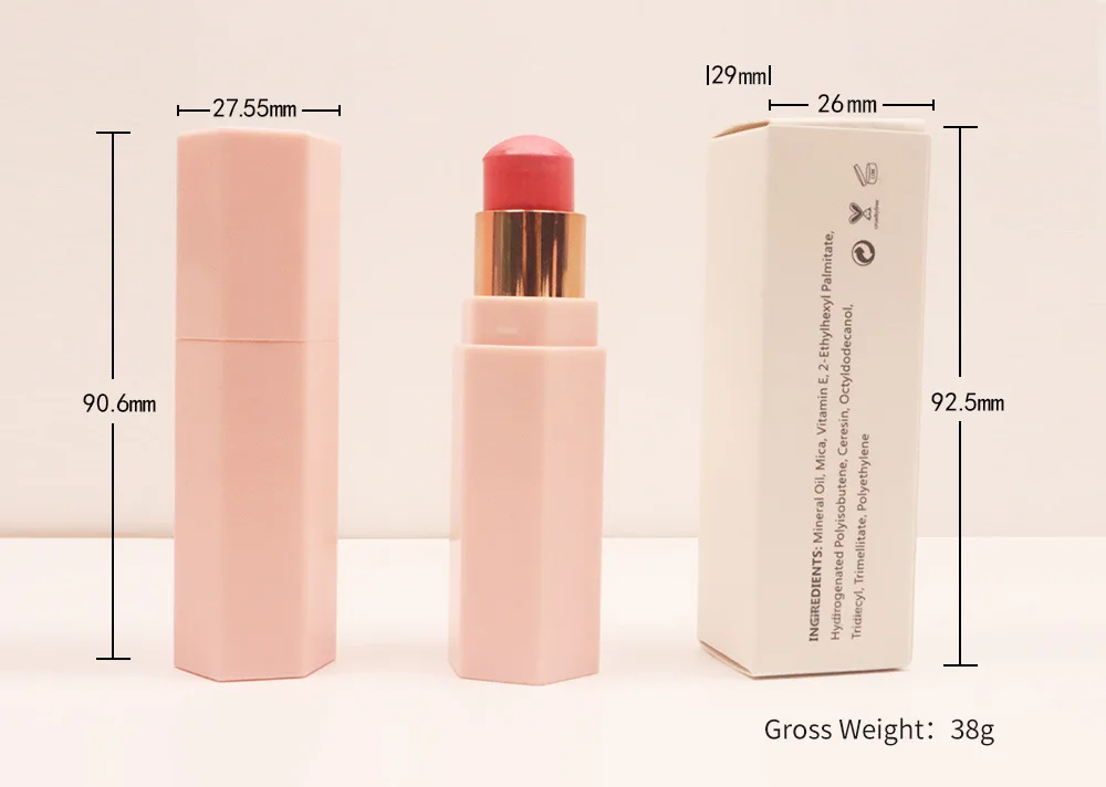 Bâton de fard à joues bronzant surligneur multifonctionnel, sans logo, crème rouge éclaircissante naturelle pour le visage, surligneur de contour, fard à joues, maquillage