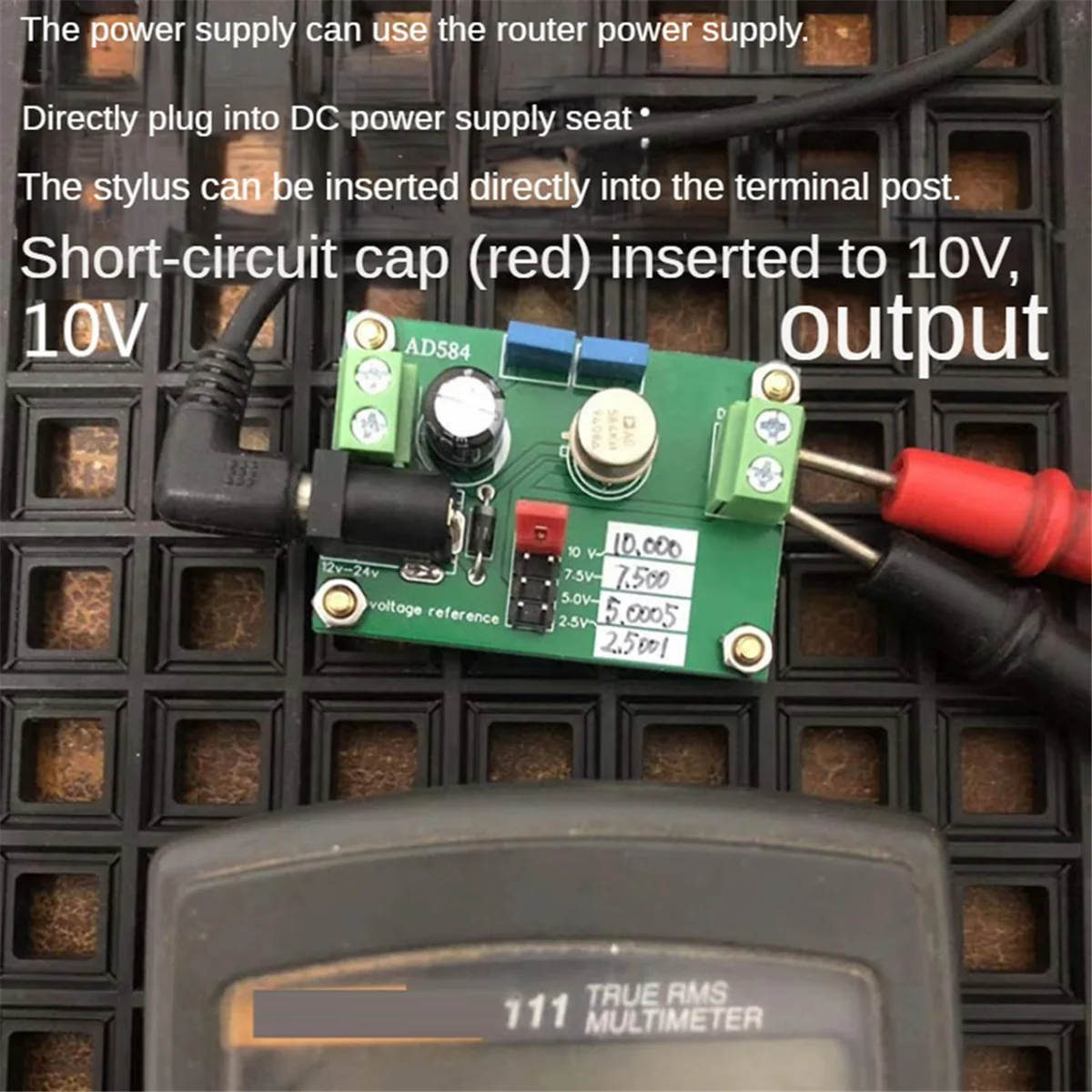 AD584 Referência Tensão Fonte, 10V AD584KH, Voltage Reference Board Calibração para Multímetro Tensão Filtro