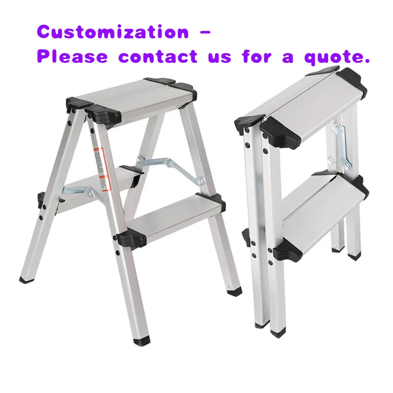 

custom.Aluminum Double Sided Flexible Folding Step Ladder Portable Folding Ladder Chair Outdoor Camping Fishing
