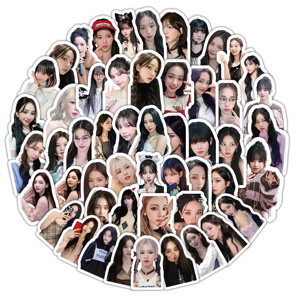 50/103Pcs KPOP Winter Ningning Ins Style Stickers Giselle Karina Cup Phone Hand Account Guitar Waterproof Decorative Decals