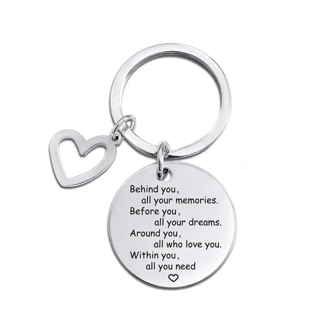 2025 School Graduate Keychain Stainless Steel Engraved Graduation Ceremony Keychain Student Silver Graduation Season Pendant