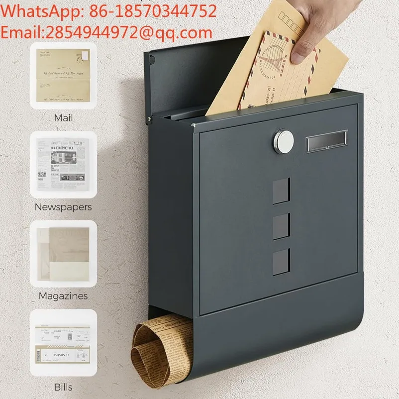 Wall‑mounted Lockable Copper Mailbox with Viewing Window Easy Installation Outdoor Letter Receiving Storage Post Box