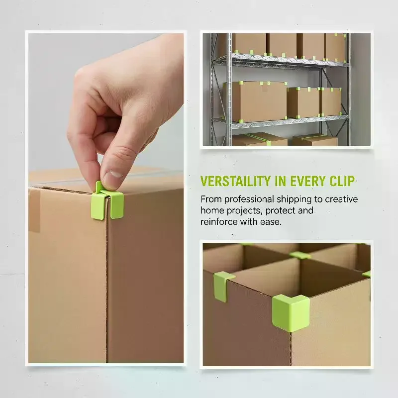 Carton Corner Right Angle Clips,Corrugated Box Edge Reinforcement Fixing Clamps For Box Reuse,Storage Bucket Making(3.1/1.57in)