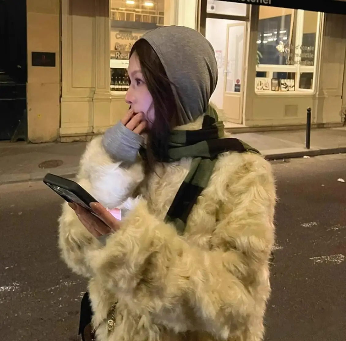 HIGH QUALITY Winter Tie dye Gradual Curly Hairy Shaggy Faux Sheep Lamb Fur Coat Long sleeve Furry Women Warm Jacket Outerwear