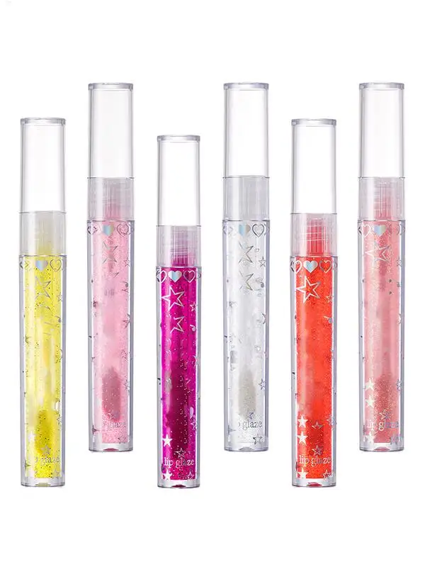 6 ชิ้น/เซ็ต Moisturizing Lip Balm Crystal Jelly Moisturizing Lip Oil เซ็กซี่ Plump Lip Glow Oil Hydrating Lip Gloss Plumping Lip Gloss