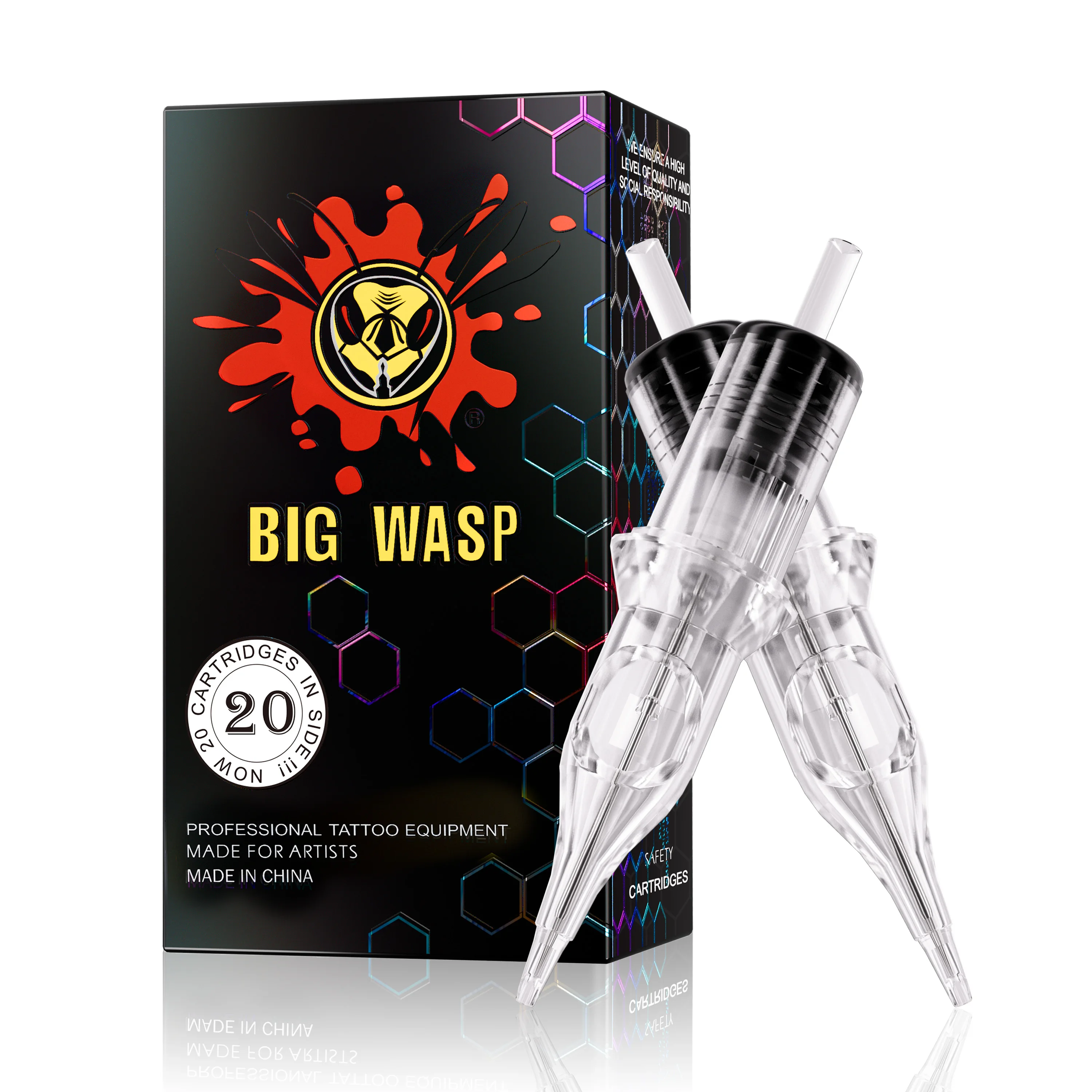 

BIGWASP Cartridge Tattoo Needle RL Disposable Disinfection Safety Tattoo Pen Needle Permanent Makeup Transparent Tattoo Needle