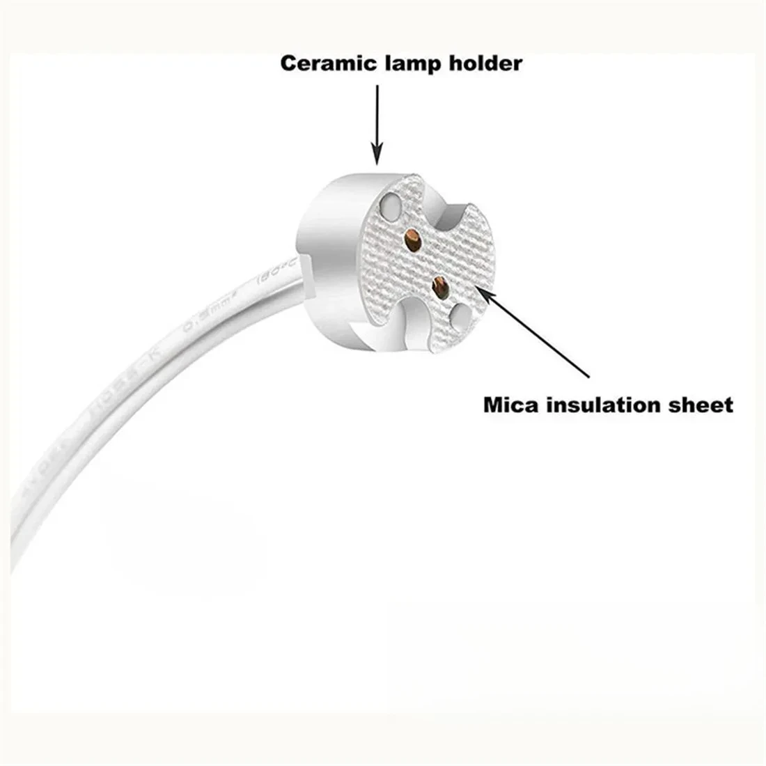 Premium 15 cm Mini 2-Pin Universal Connector with Ceramic Socket for Quick Bulb Change, Suitable for MR16/G4/MR11/G5.3 Lamps