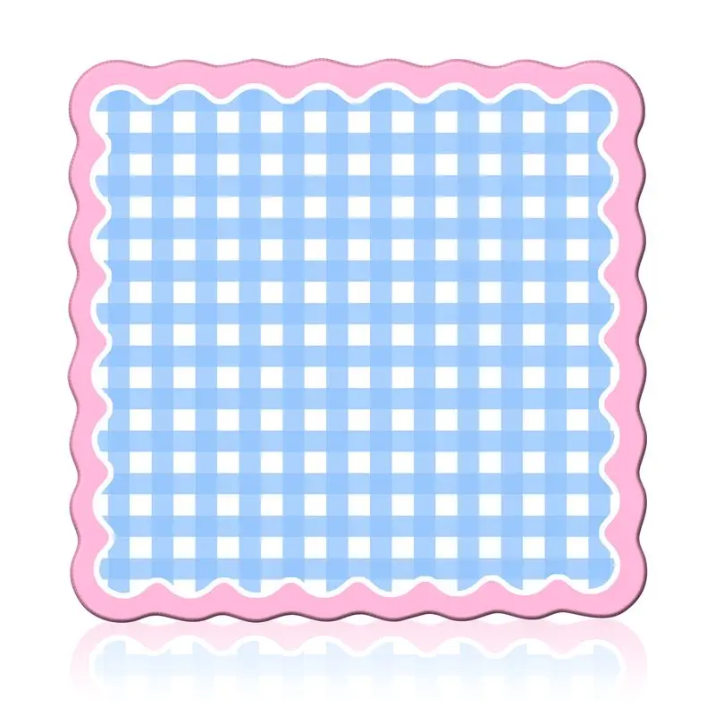 Wave Lace Blue and White Mahjong Table Mat Anti-Slip Noise Reduction for Card Game Table Playing Room Home Decor