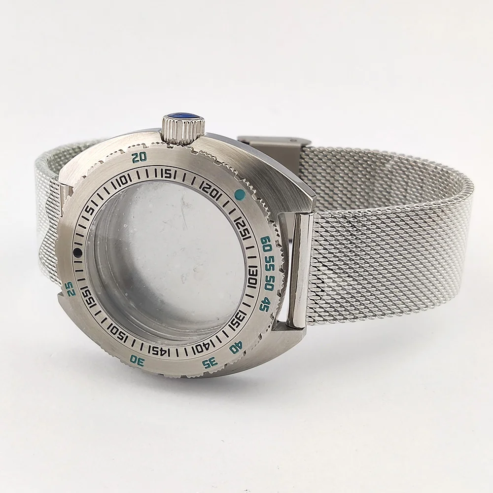 42.8mm Silver Men's watch case Fit NH35 NH36 Movement waterproof NH35 case Watch accessories Stainless steel case sapphire glass