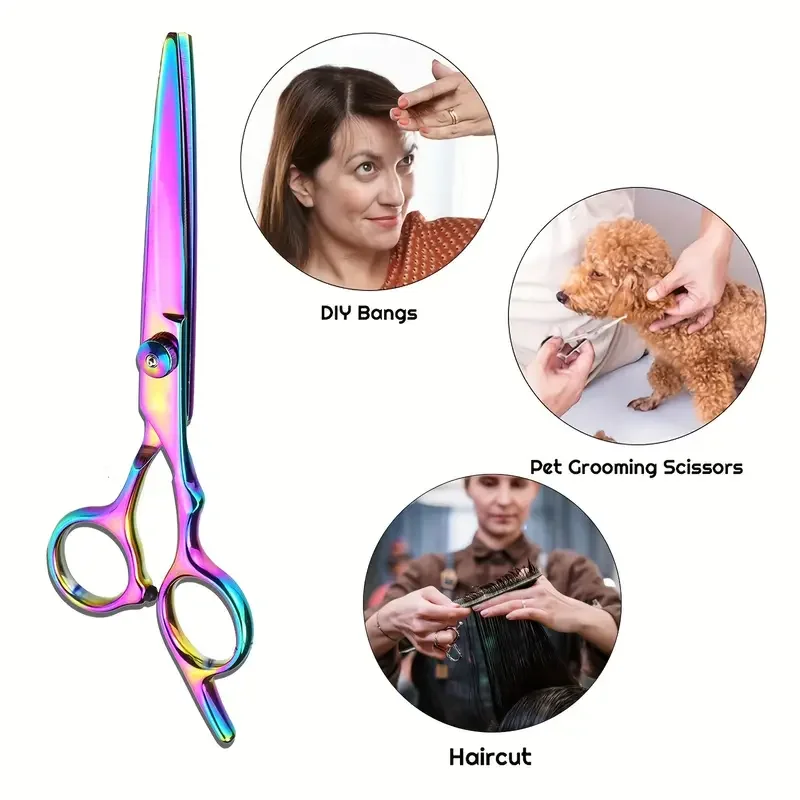 Portable Hairdressing Hair Cutting Scissors With Comb Thinning Shears Practical Hair Styling Supplies