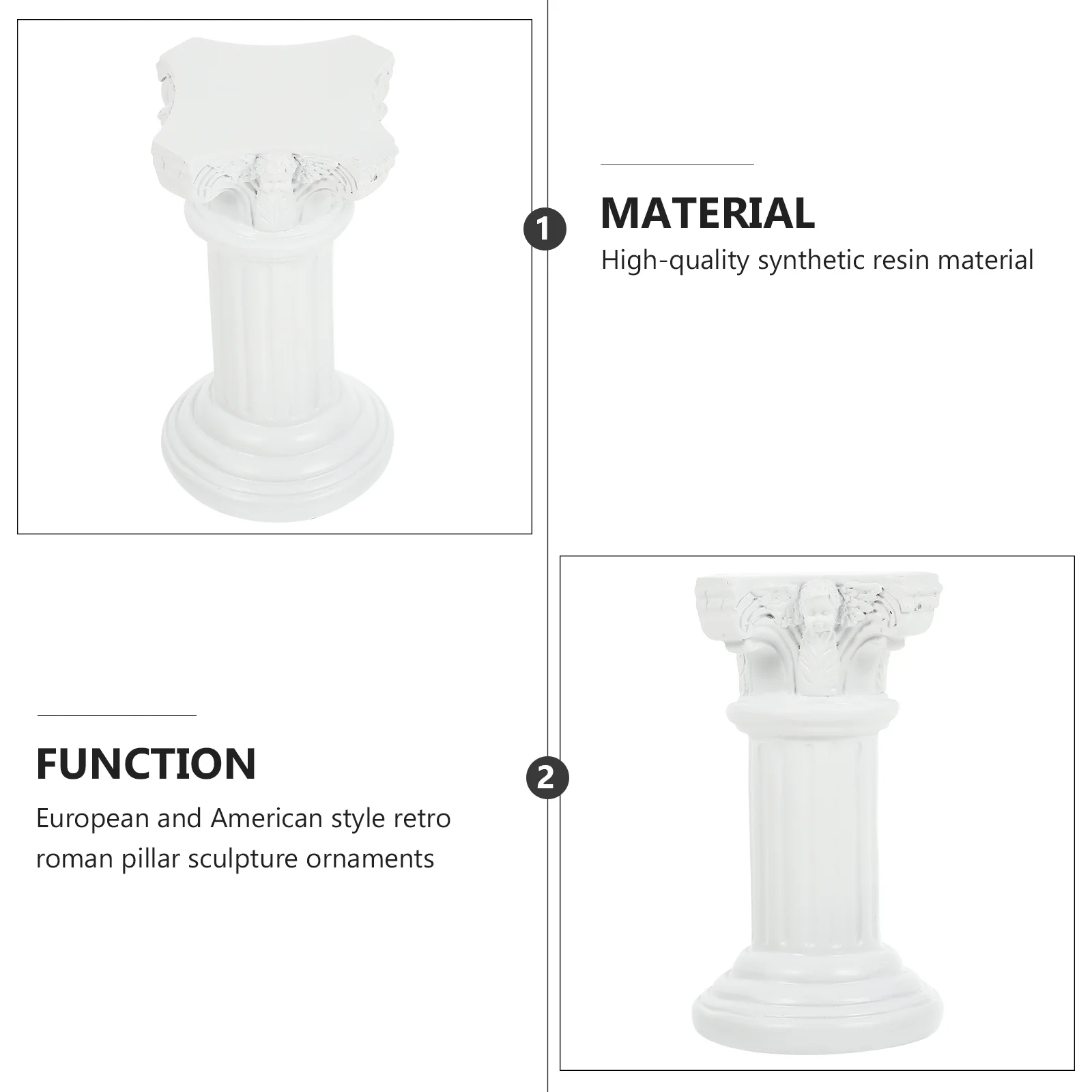 

1Pcs Roman Pillar Sculpture Elegant White Resin Artware for Bedroom Dining Room School Decoration Stylish Home Ornament Creative
