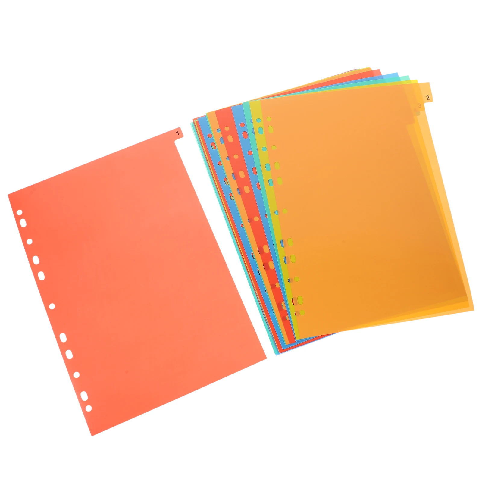 

20 Sheets Index Page Pagination Paper A4 11 Holes Plastic Dividers for Binder College Supplies File Folder Organizer