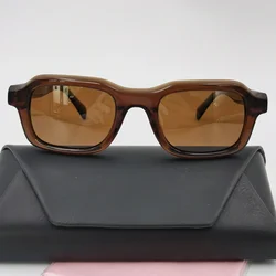 2023 New Handmade Women Acetate Sunglasses Men Steampunk Small Square Eyeglasses for Female Male Fashion Polarized UV400 Glasses