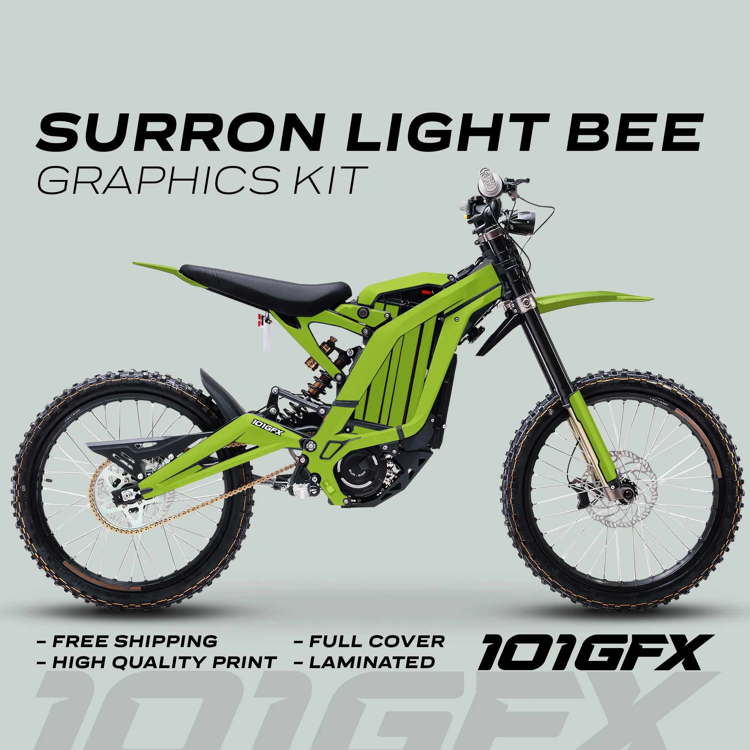 Graphics Kit MONO COLOR GREEN Stickers Color change laminated Decals single color   lbx l1e Segway x260 For Surron Light Bee X