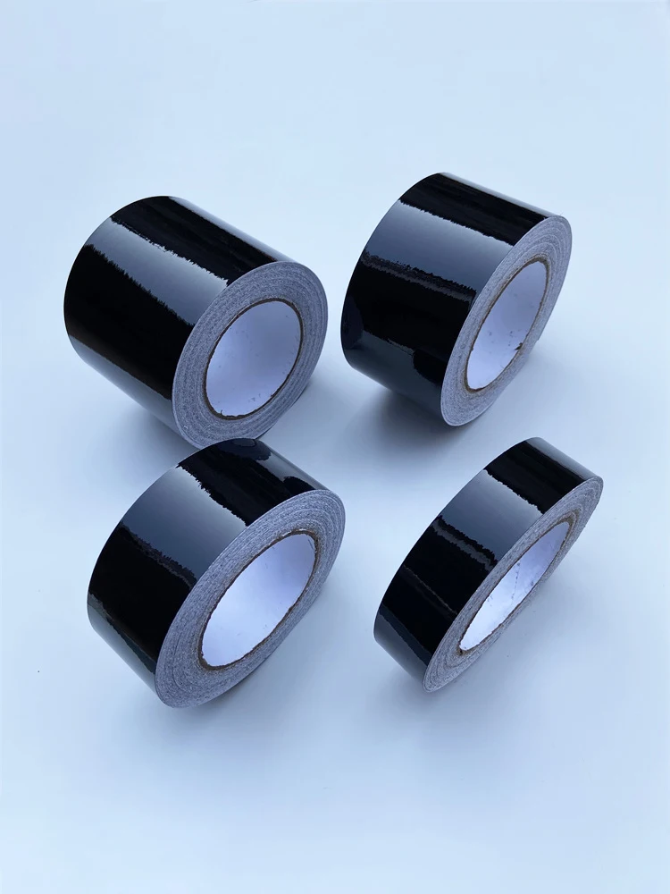 Glanzend Zwart Vinyl Wrap Strip Tape Auto Wrap Folie Voor Raambekleding Deur Bescherming Film 3/5/7/10 CM - afbeelding 2