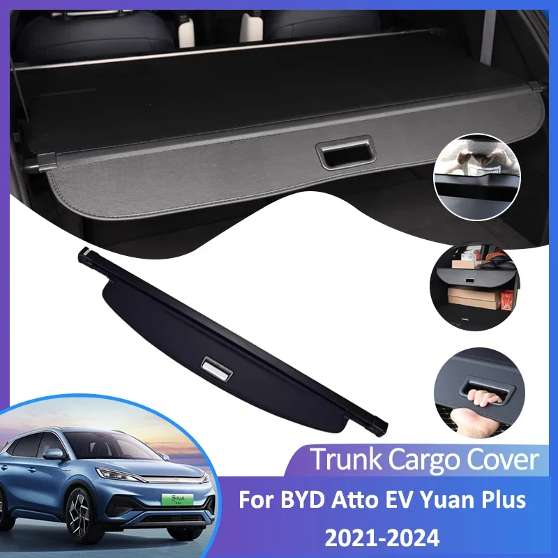 

For BYD Atto 3 Atto3 EV Yuan Plus 2021 2022 2023 2024 Rear Trunk Cargo Cover Retractable Luggage Curtain Accessorie Shield Shade