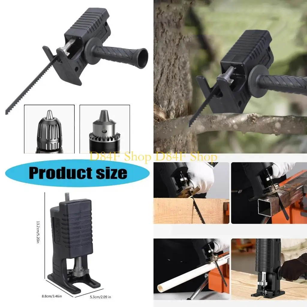 D84F Drill Converters Electric Drill to Reciprocating Sawing Adapter with Replaceable Sawing