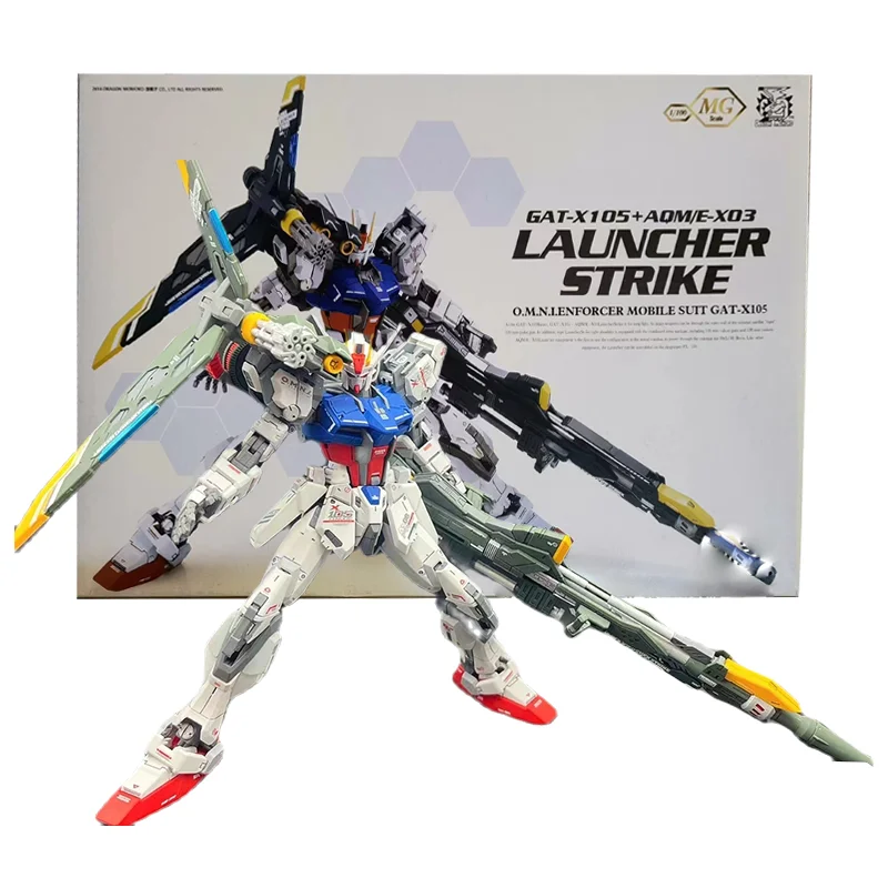 Dragon Momoko  Mg 1/100 Gat-X105+Aqm E-103 Launcher Strike Assembly Model Collectible Robot Kits Models Kids Gift