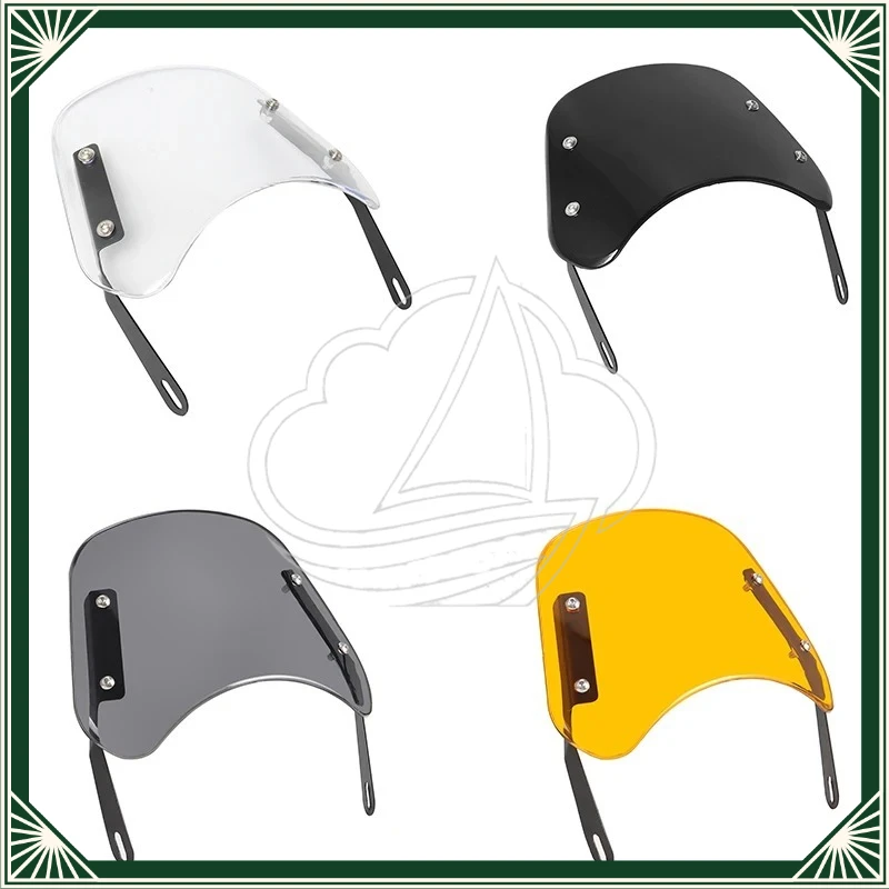 

Universal Motorcycle Windshield Wind Deflector Windscreen for 5-7 Inch Headlight