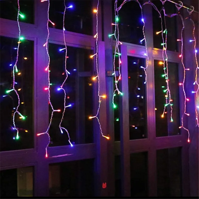220V 110V Connectable Icicle String Lights Waterproof Christmas Icicle Lights Outdoor
