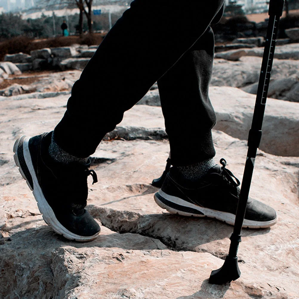 

3Pcs Easy Install Trekking Pole Covers Durable Anti-Slip Hiking Stick Protector Crutch Foot Cover Stick Head Protector