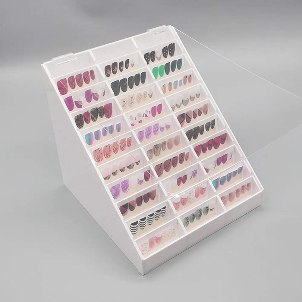 

1 шт., цветная доска для дизайна ногтей, белая прозрачная коробка для демонстрации дизайна ногтей, доска для хранения маникюра, маникюра