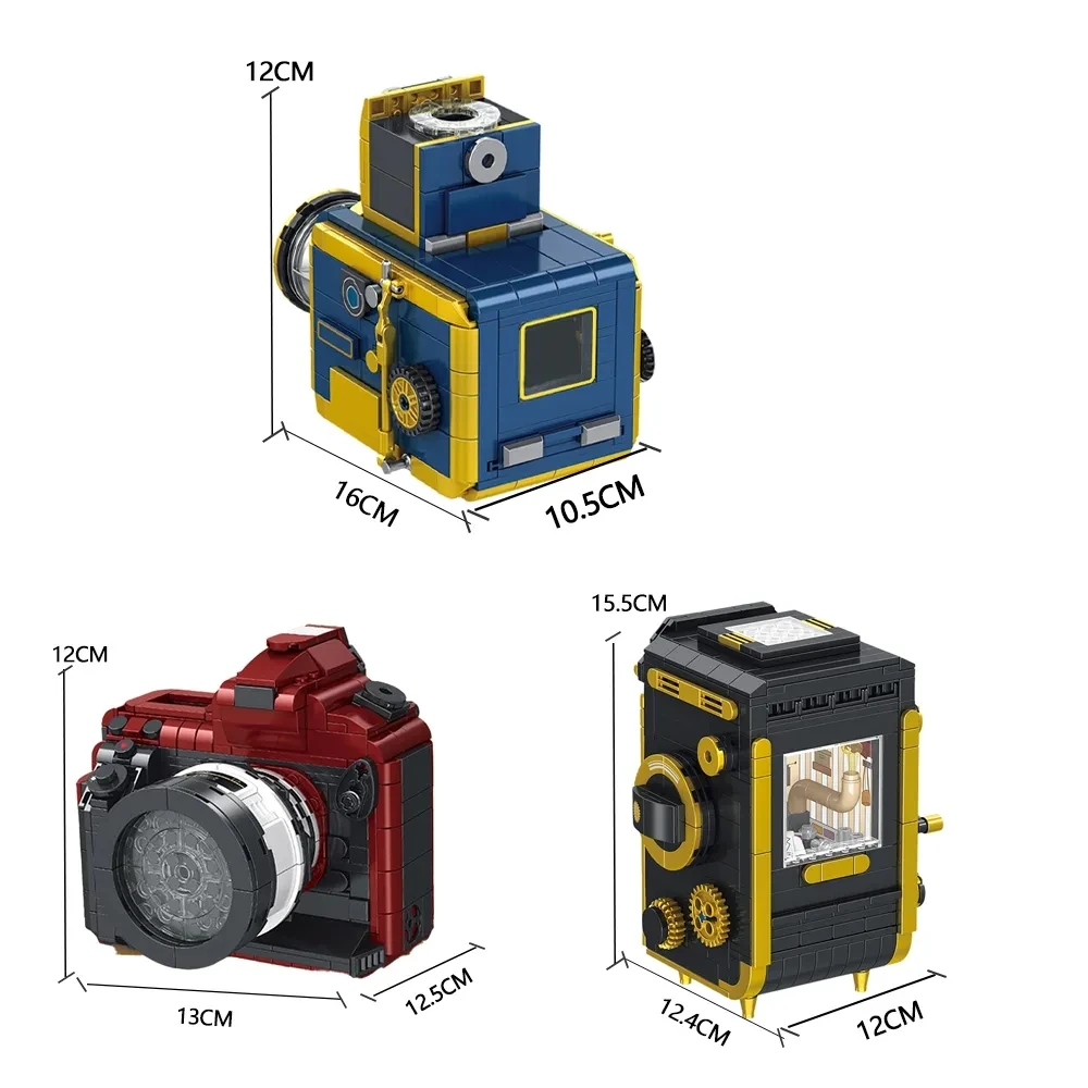 Moc 클래식 크리에이티브 레트로 싱글 렌즈 디지털 카메라 장식 빌딩 블록, DIY 키트, 성인 빌딩 모델, 어린이 장난감