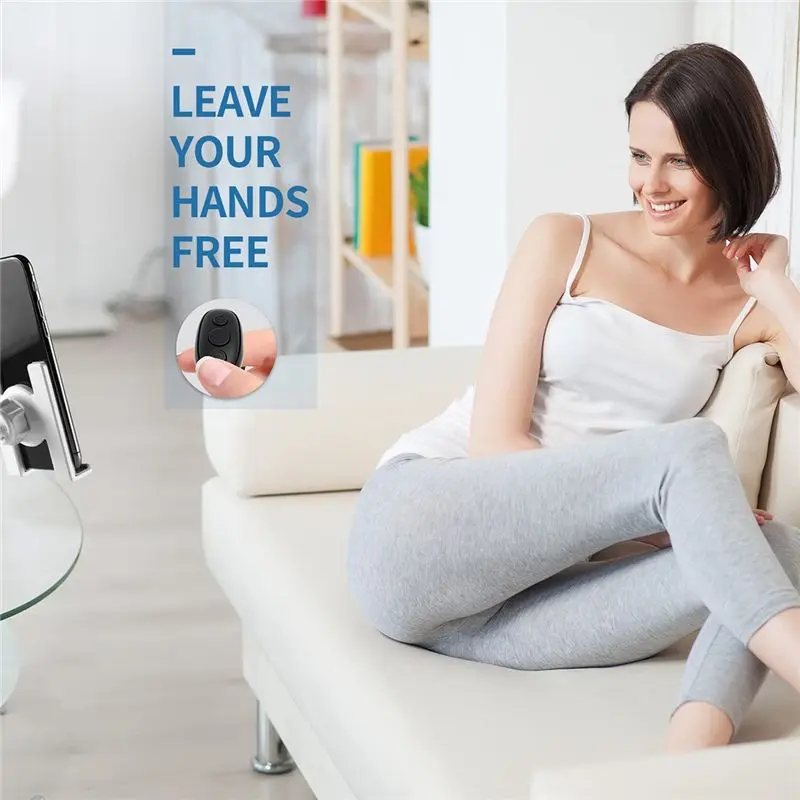 Bluetooth Remote Control Page Turner, Cell Phone Camera Shutter Selfie Remote, Smart Ring Remote For Ipad-ABWO