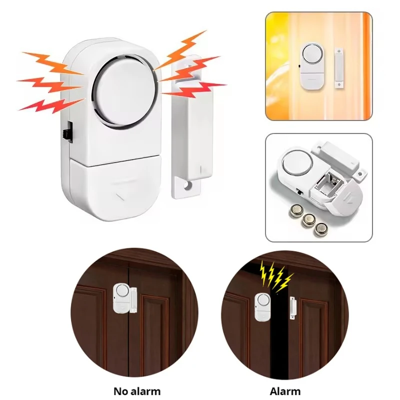 Door Window Alarm 90db Security Wireless Sensor Magnetic Burglar Alarm for Home Security Anti-theft Security Alarm System