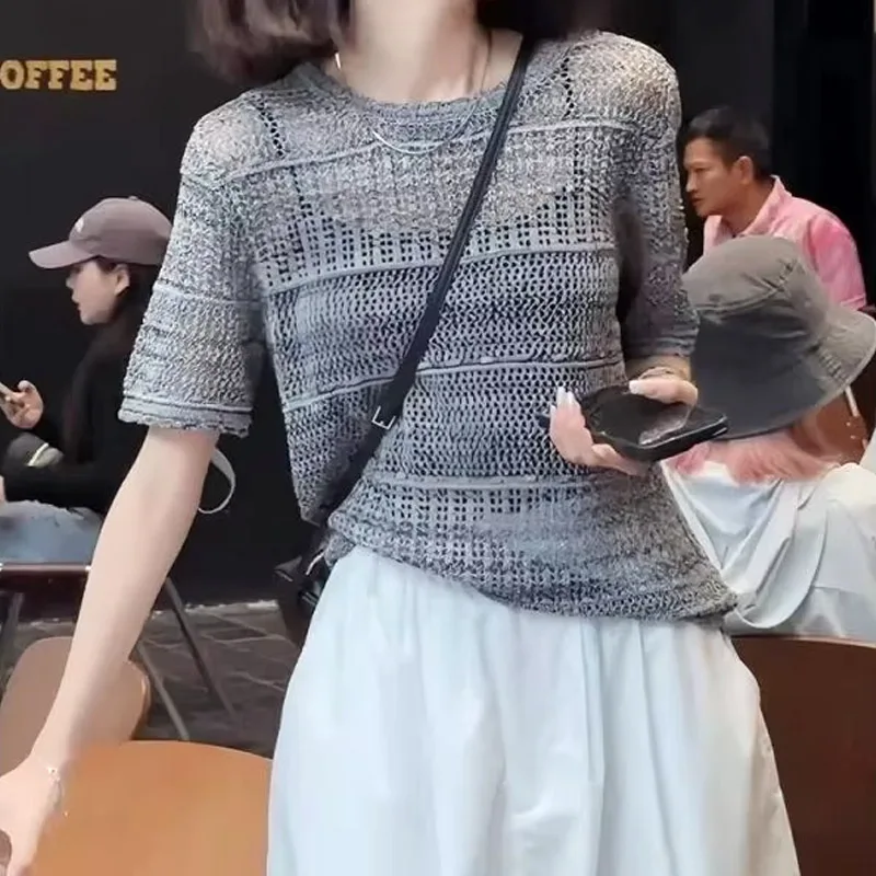 

Casual Round Neck Fashion New Comfortable Women's Clothing Simple Simple T-Shirts Popularity Tops Short Sleeve Versatile