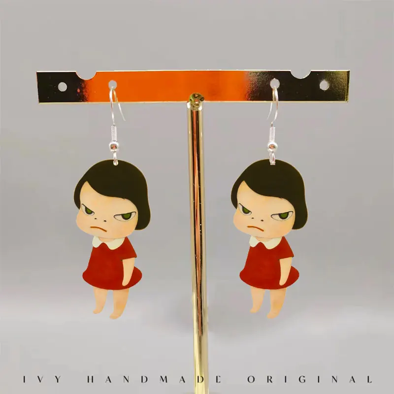 Nara Yoshitomo Earrings Cute Acrylic Japanese Nara Yoshitomo Dangle Earrings Charm For Pendant Kids Adults Fans Gift