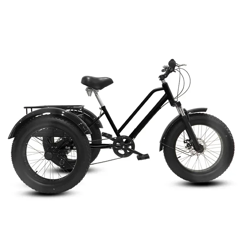 Snowy fa Tire Tricycle, 20 Inches 7-speed, Thick Tire, Outdoor Commuting Bicycle, High-quality Adult, Cargo Carrying