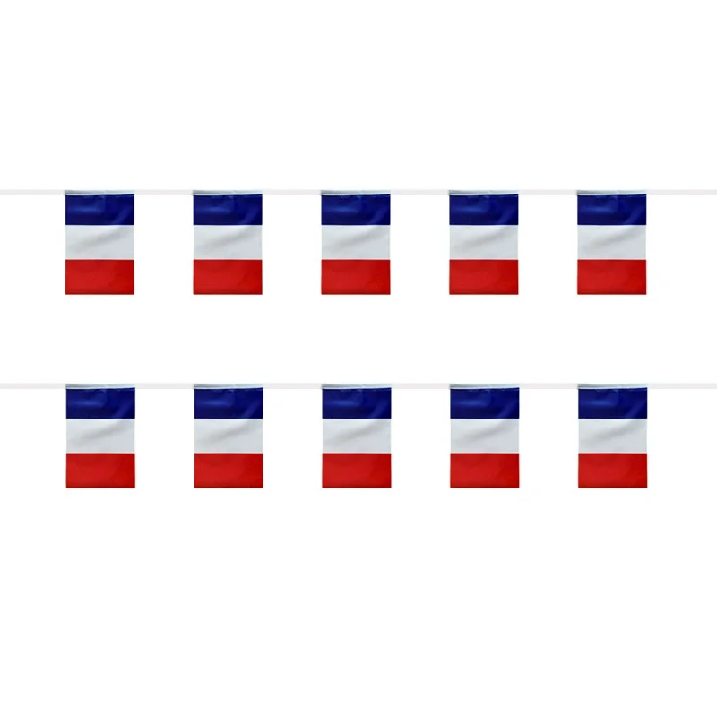 France Bunting Flags 14x21cm 20pcs/lot Pennant France String Banner for Festival Party Holiday Decoration