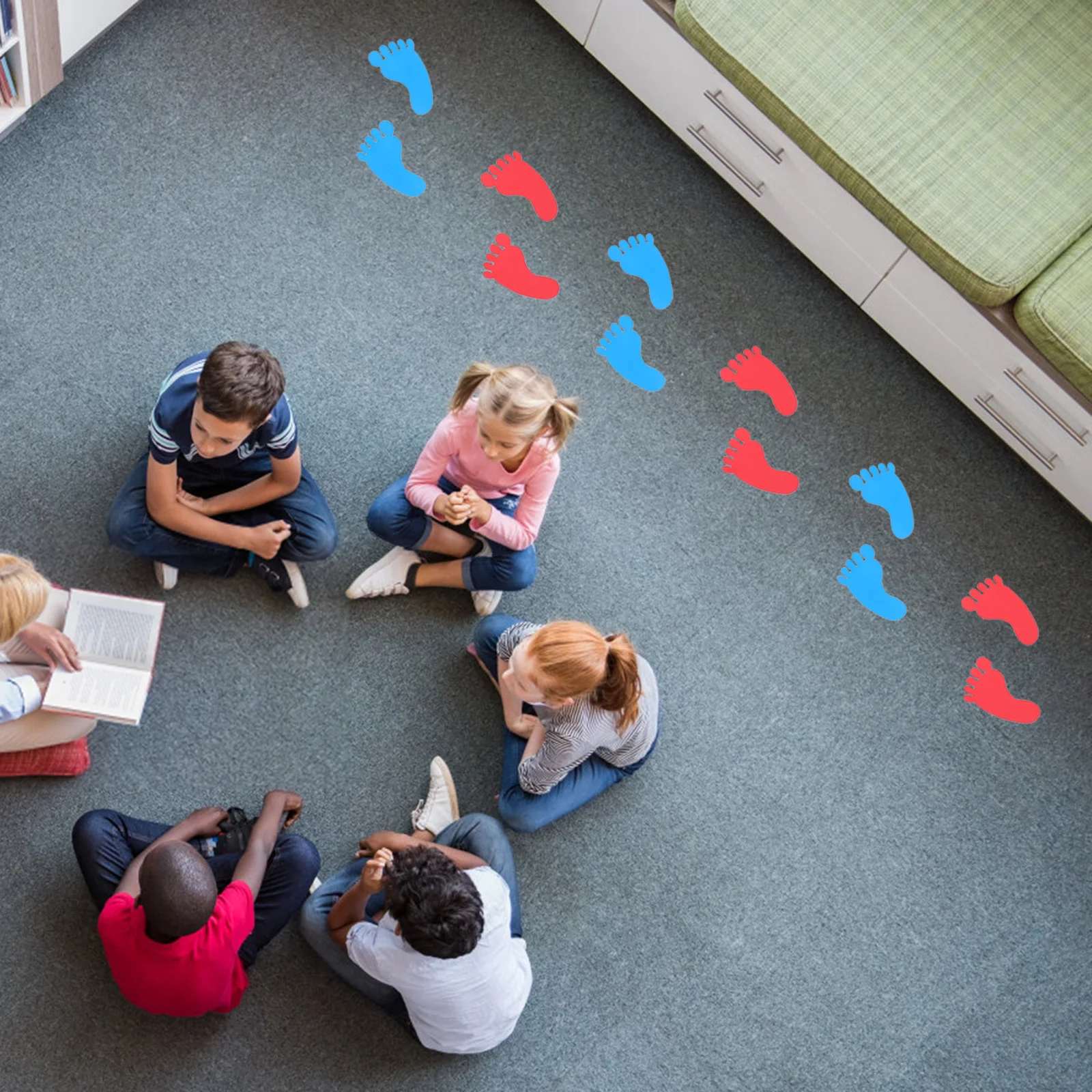 

40pcs Footprint Handprint Sticker Removable Pvc Wall Decals For Kids Room Home Decor Nursery Bedroom Classroom Floor Decals