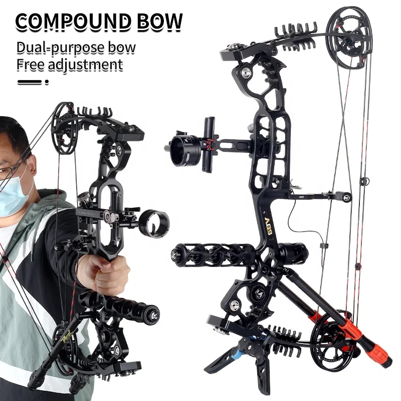 

High Quality Outdoor Archery Hunting Dual Purpose Compound Bow And Arrow Set Aluminum Alloy 40-70 LBS Shooting Equipment