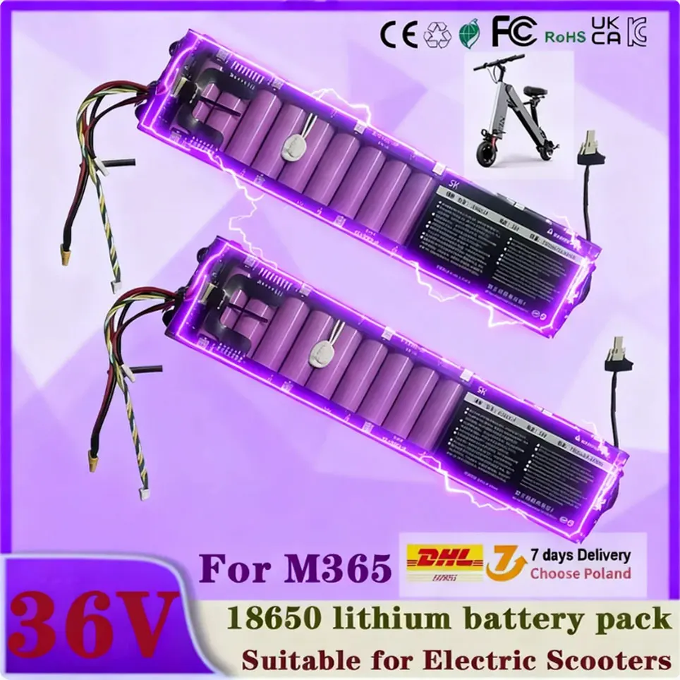 Nouvelle Batterie 36V 100Ah 2025 pour Xiaomi M365/Pro/1S – Pack Batterie Spécial 36V pour Trottinette, Autonomie 30km, avec BMS + Chargeur – Accessoires Trottinette