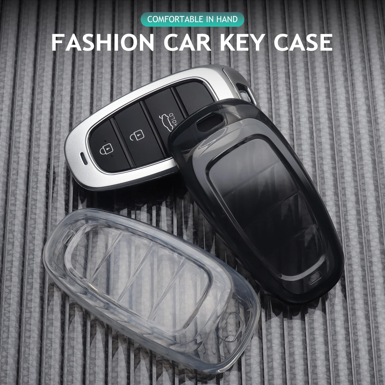 حافظة مفاتيح السيارة من البولي يوريثان لشركة هيونداي توكسون سوناتا سولاريس الهجين Nexo NX4 Santafe DN8 حامل غطاء المفاتيح غطاء حماية ملحقات السيارة