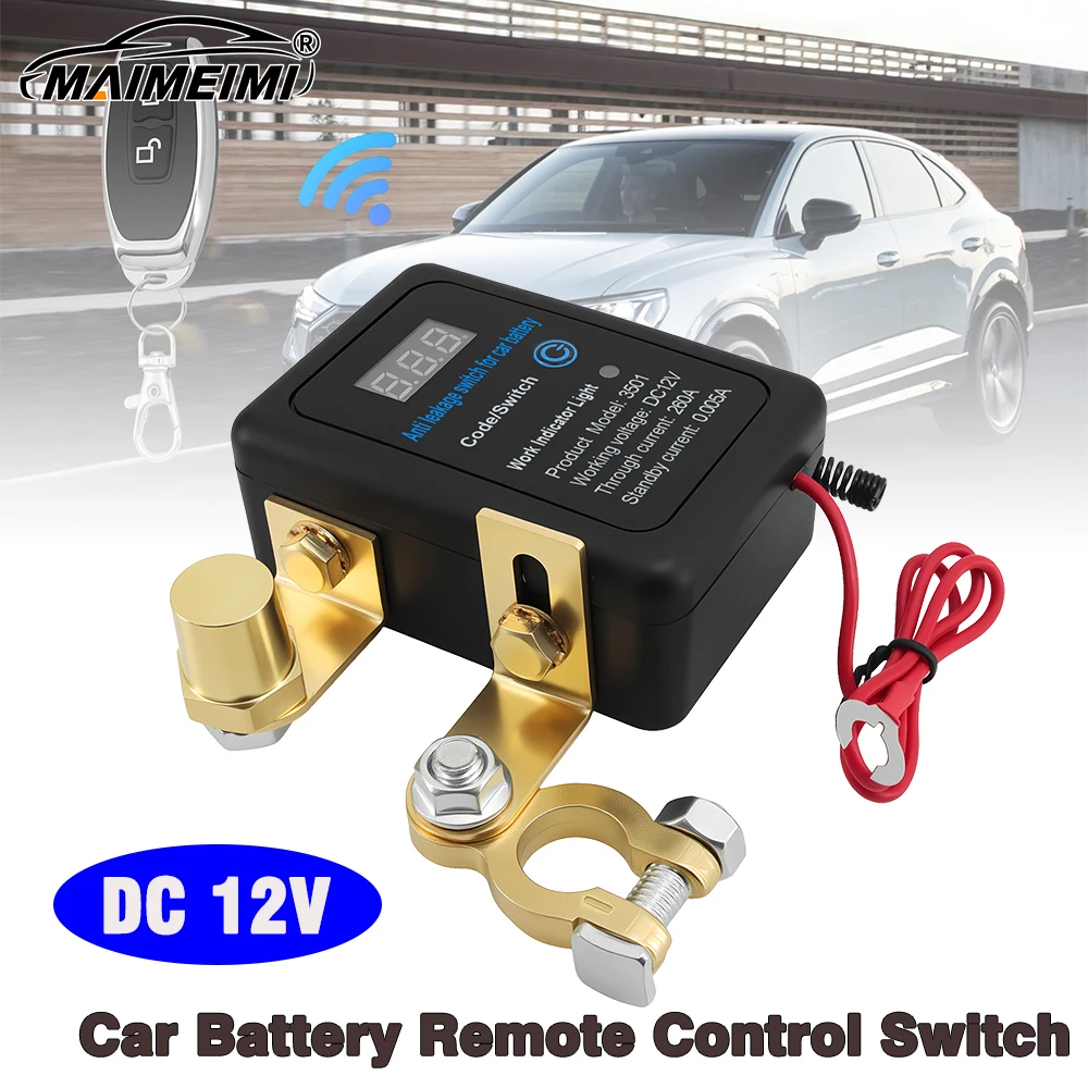 

Remote Battery Disconnect Switch DC 12V 260A Kill Switch Automatic Power Off Prevent Battery Drain 2pc Remote for Car Truck SUV