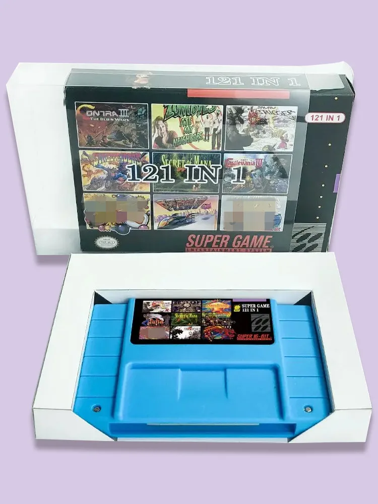 

121 in 1 Game Card For SNES 16 Bit Video Game Consoles USA NTSC Game Cartdrige