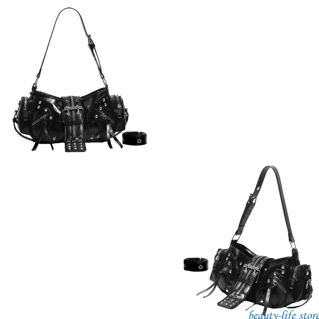 

Women's PU Shoulder Bag Rivet Underarm Bags for Daily Use and Special Occasion 517D