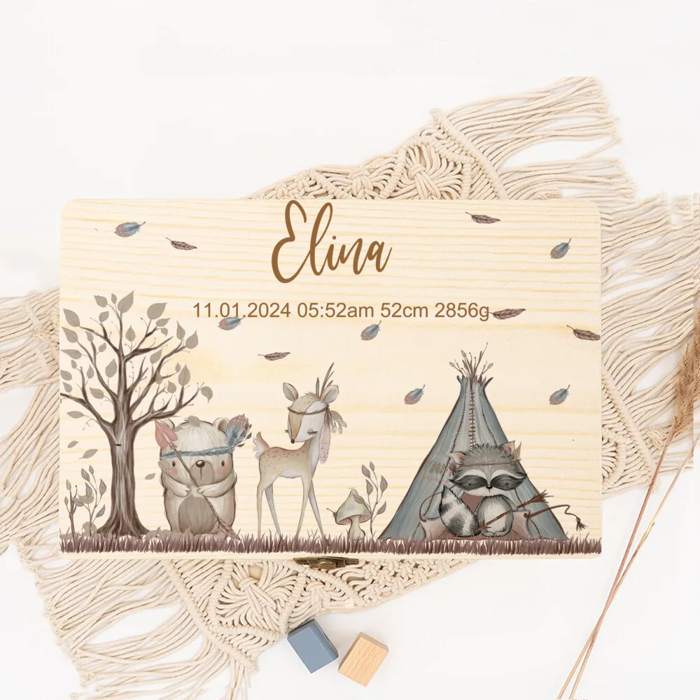Personalized Memory Box with Trip Animals