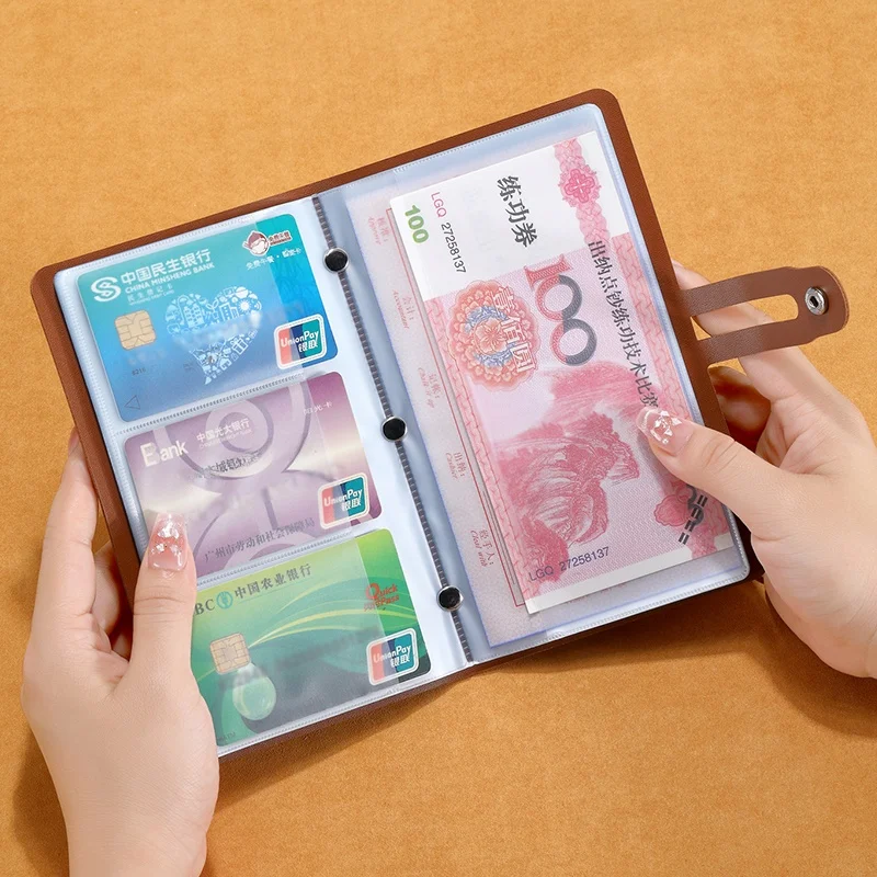 

Large Capaci Multi-Functional Card Holder Women's Men's Driver License Document Storage Bag Money Book PVC Material