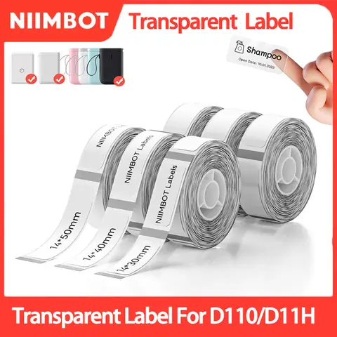 Niimbot Transparent Mini Label Printer Self-adhesive Portable Thermal Waterproof Oil Paper Label Tape for D11 D110 D101 Label Pr