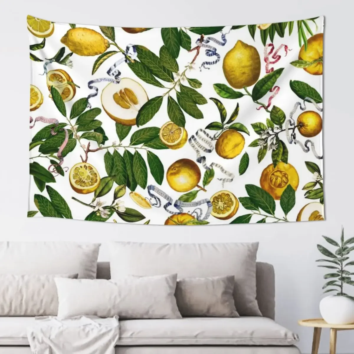 

Lemon Tree - White Tapestry On The Wall Wall Mural Decorative Wall Mural Decorative Tapestry