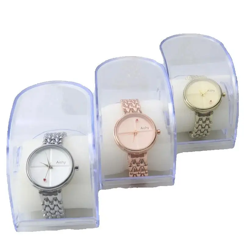 Factory direct sale: European and American fashion women's alloy watch, simple and individual quartz wristwatch (with box）